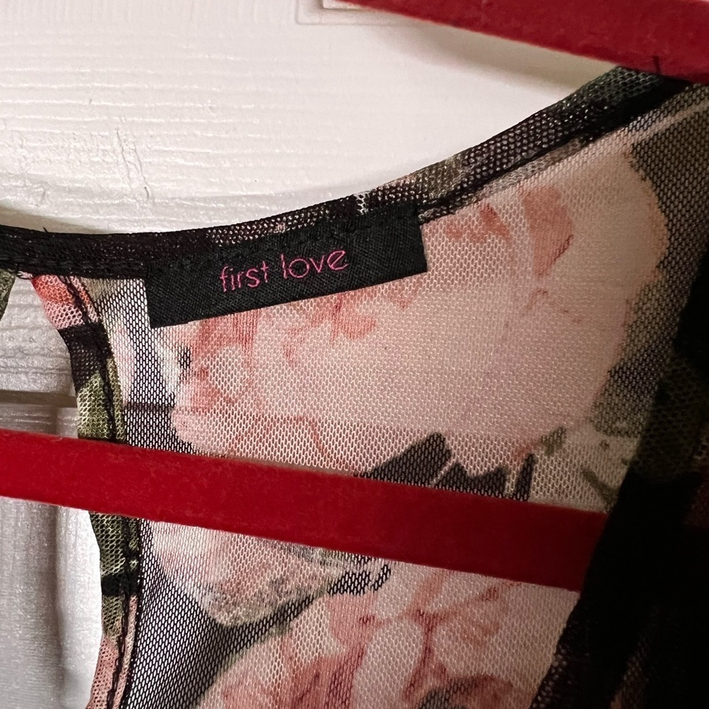 First Love Sheer blouse black and floral - Picture 4 of 5